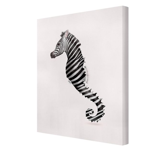 Leinwandbilder Zebra Seepferdchen mit Zebrastreifen