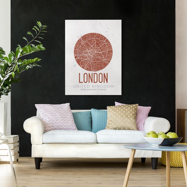 Leinwand London Stadtplan London - Retro