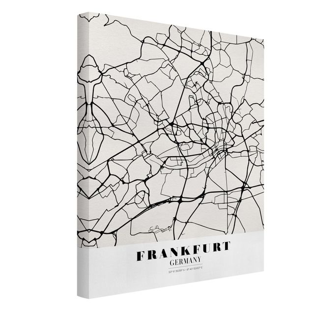 Wandbilder Weltkarten Stadtplan Frankfurt - Klassik