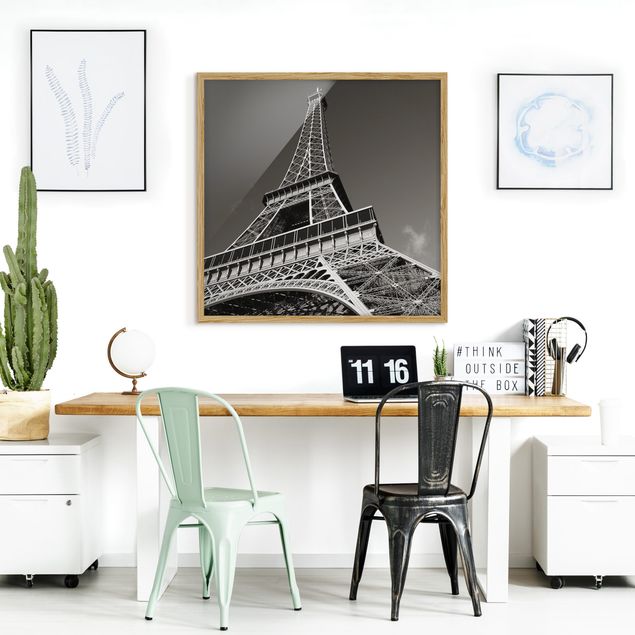 schwarz-weiß Bilder mit Rahmen Eiffelturm