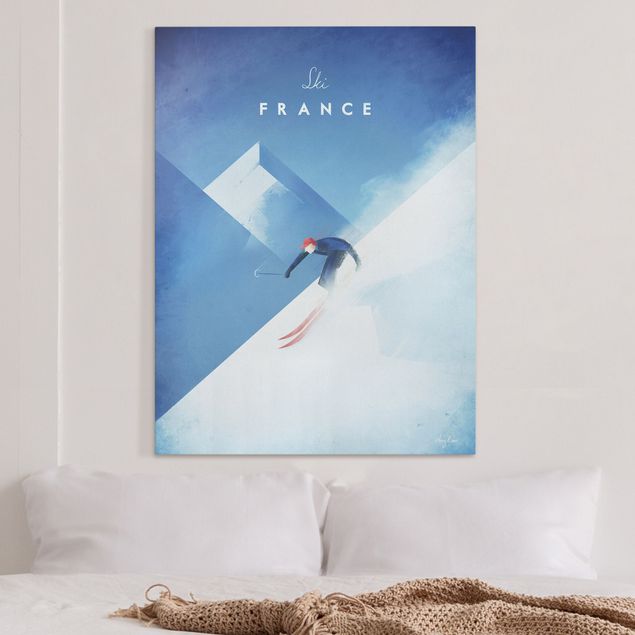 Wanddeko Küche Reiseposter - Ski in Frankreich