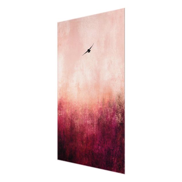 Wandbilder Kunstdrucke Vogel im Sonnenuntergang