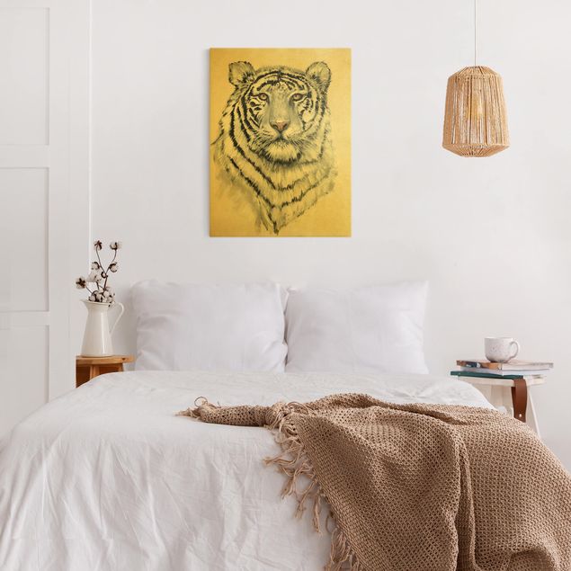 Wandbilder Tiere Portrait Weißer Tiger I