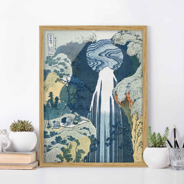 Wanddeko Küche Katsushika Hokusai - Der Wasserfall von Amida