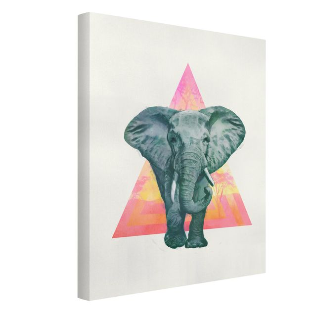 Wandbilder Elefanten Illustration Elefant vor Dreieck Malerei