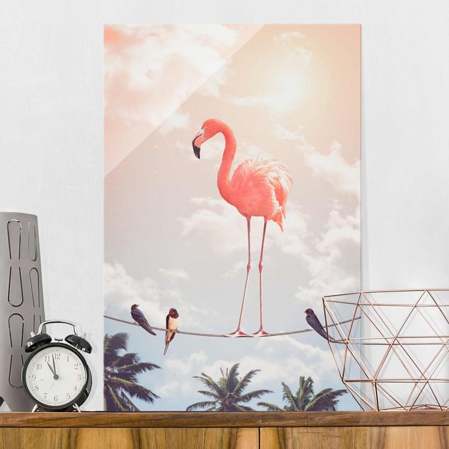 schöne Bilder Himmel mit Flamingo