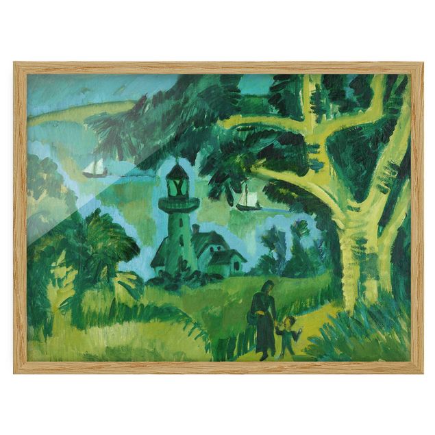 Landschaftsbilder mit Rahmen Ernst Ludwig Kirchner - Leuchtturm auf Fehmarn