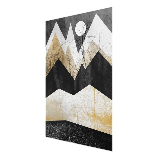 Wandbilder Kunstdrucke Goldene Berge Äste