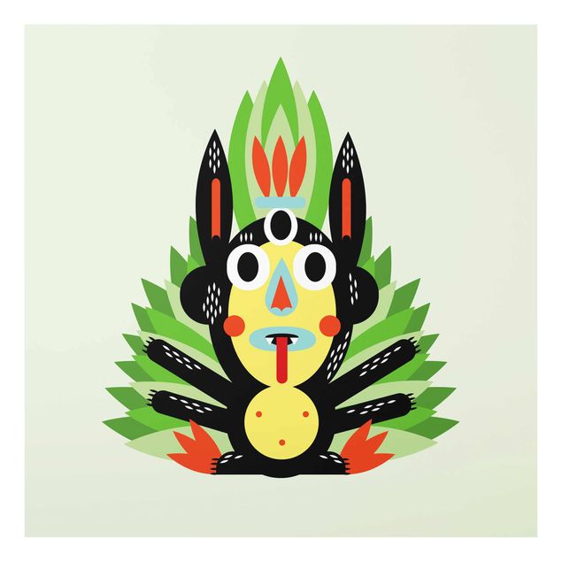 Wandbilder Kunstdrucke Collage Ethno Monster - Dschungel