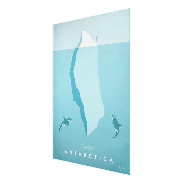 Glasbilder Strand Reiseposter - Antarktis