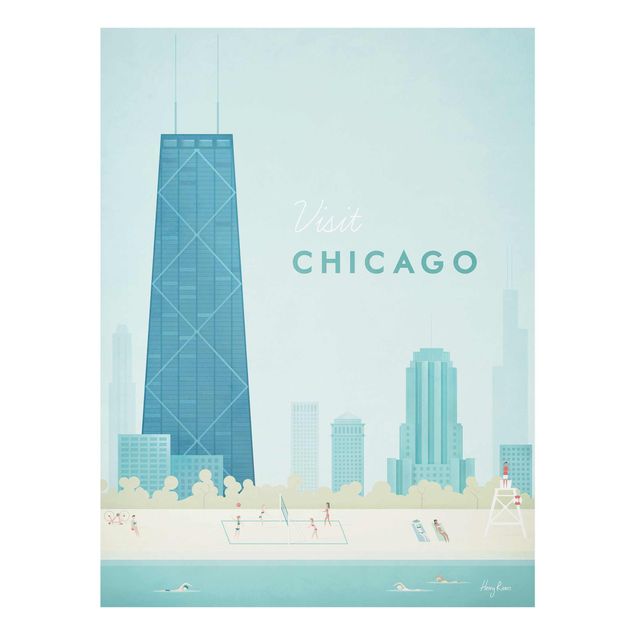Wandbilder Blau Reiseposter - Chicago