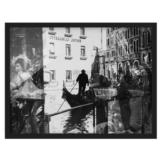 Vintage Bilder mit Rahmen Venice Reflections