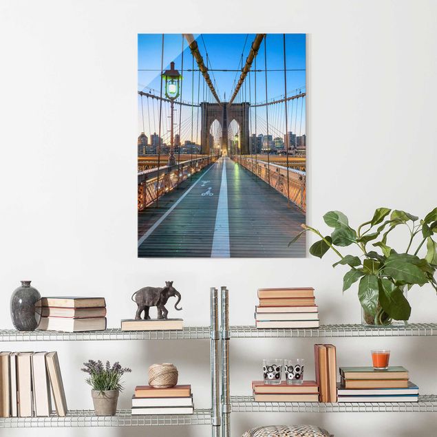 Wandbilder New York Morgenblick von der Brooklyn Bridge