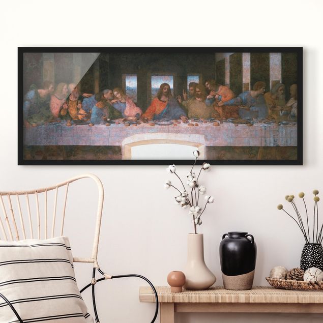 Bild mit Rahmen - Leonardo da Vinci - Das letzte Abendmahl - Panorama Querformat