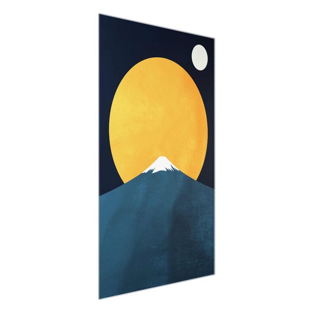 Wandbilder Landschaften Sonne, Mond und Berge