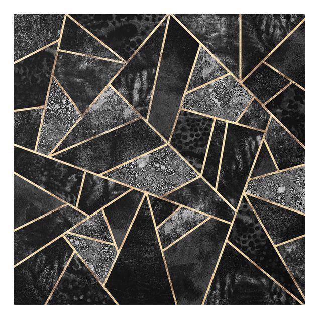 Wandbilder Muster Graue Dreiecke Gold