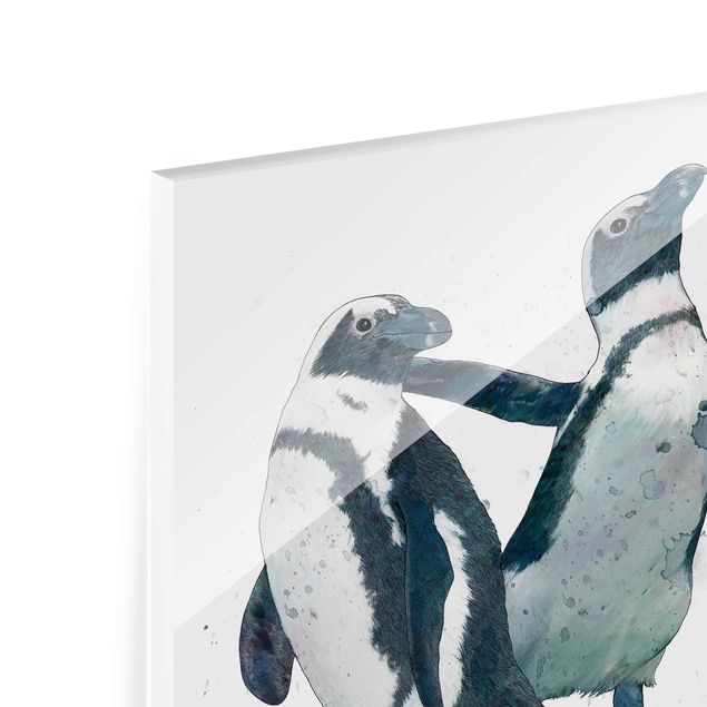 Laura Graves Art Kunstdrucke Illustration Pinguine Schwarz Weiß Aquarell