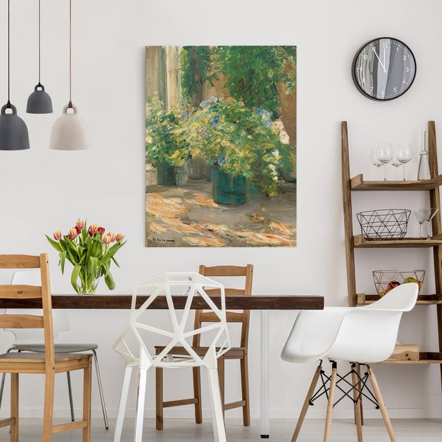 Impressionismus Bilder Max Liebermann - Blumentöpfe vor dem Haus