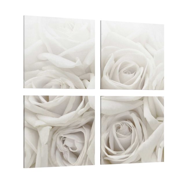 Leinwand Blumen Weiße Rosen