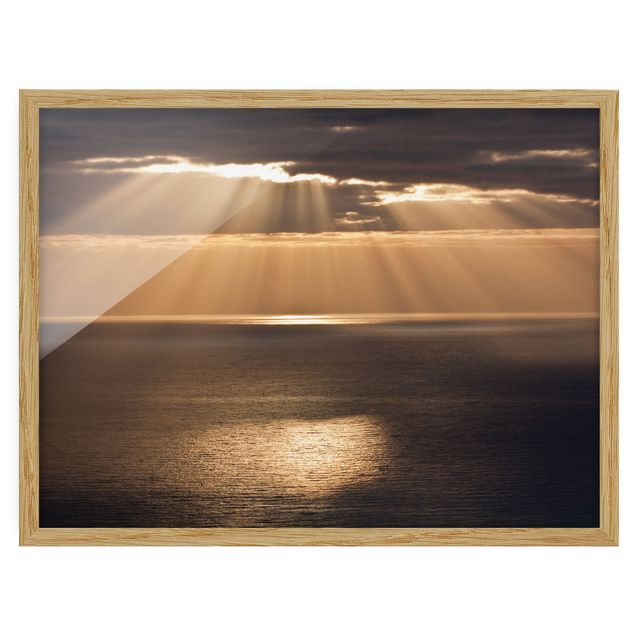 Wandbilder Strände Sonnenstrahlen über dem Meer