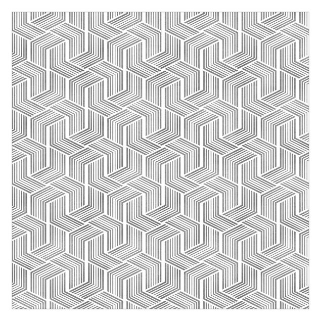 Fototapete grau 3D Muster mit Streifen in Silber