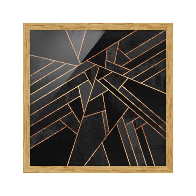 Wandbilder Muster Schwarze Dreiecke Gold