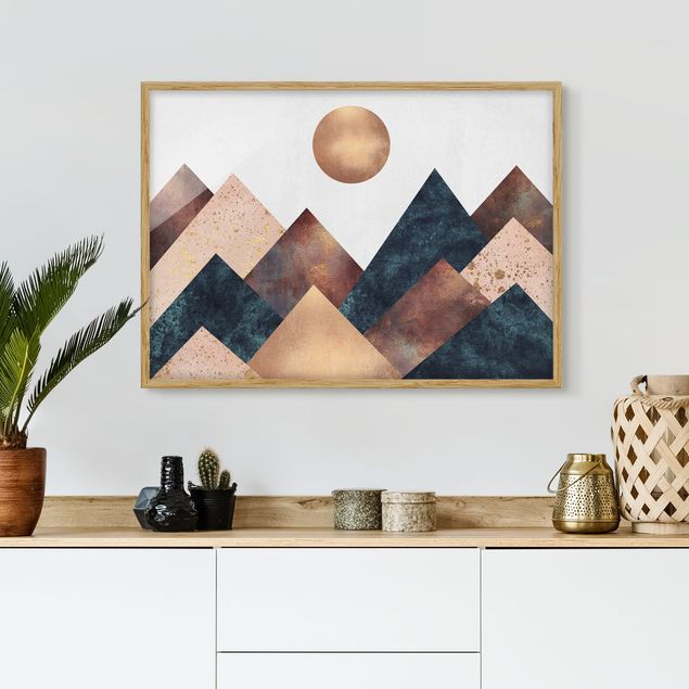 Küche Dekoration Geometrische Berge Bronze