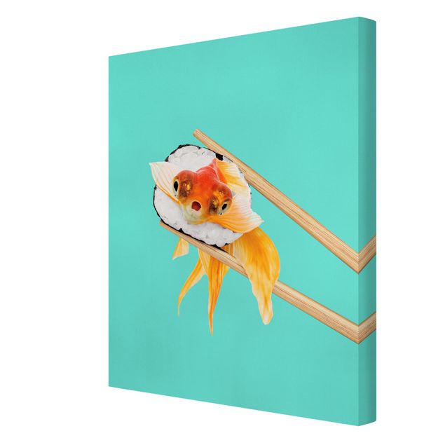Leinwand Tiere Sushi mit Goldfisch