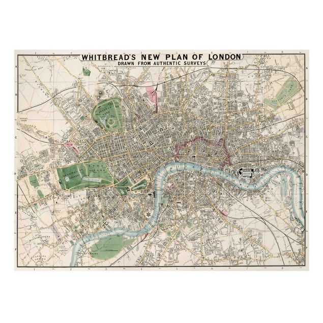 Wandbilder Architektur & Skyline Vintage Stadtplan London