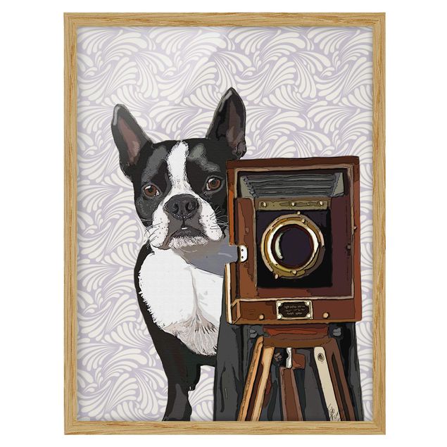 Wandbilder Retro Tierfotograf Terrier