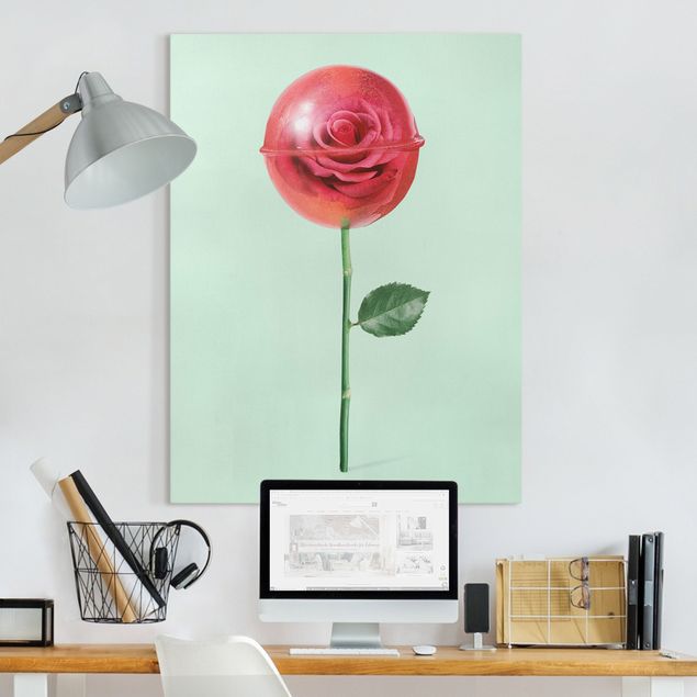 Wanddeko Küche Rose mit Lollipop