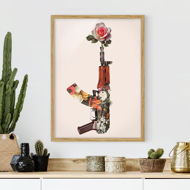 Wanddeko Küche Waffe mit Rose