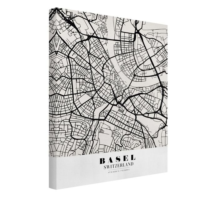 Wandbilder Weltkarten Stadtplan Basel - Klassik