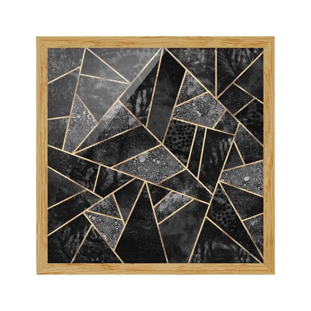 Wandbilder Muster Graue Dreiecke Gold