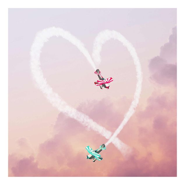Jonas Loose Kunstdrucke Herz mit Flugzeugen