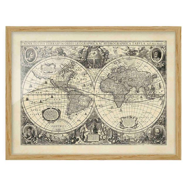 Wandbilder Weltkarten Vintage Weltkarte Antike Illustration
