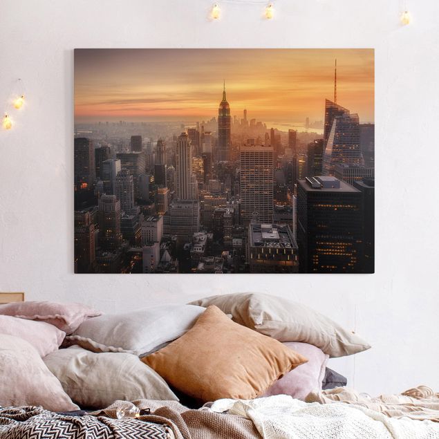 Wandbilder New York Manhattan Skyline Abendstimmung
