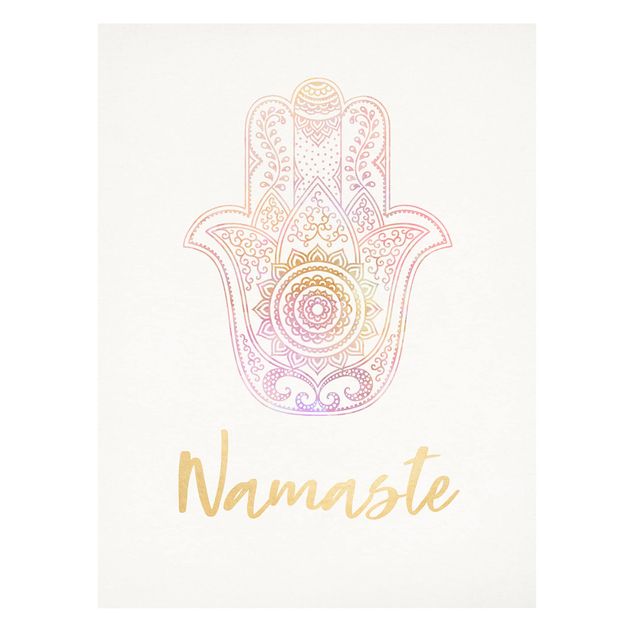 Bilder Hamsa Hand Illustration Namaste gold rosa