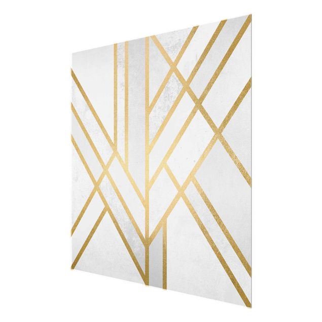 Fredriksson Bilder Art Deco Geometrie Weiß Gold