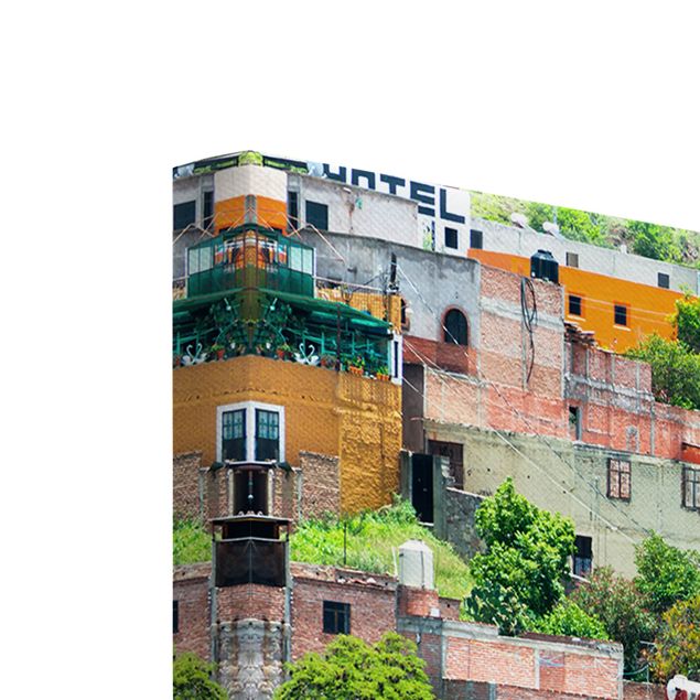 Leinwandbilder Farbige Häuserfront Guanajuato