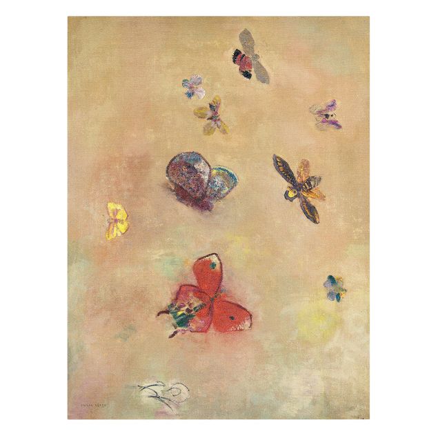 Leinwand Kunst Odilon Redon - Bunte Schmetterlinge
