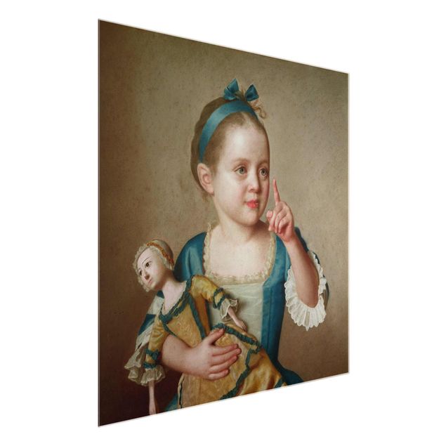 Wandbilder Kunstdrucke Jean Etienne Liotard - Mädchen mit Puppe