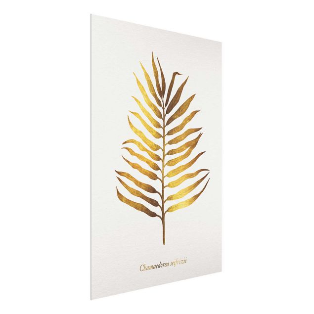 Wandbilder Floral Gold - Palmenblatt II