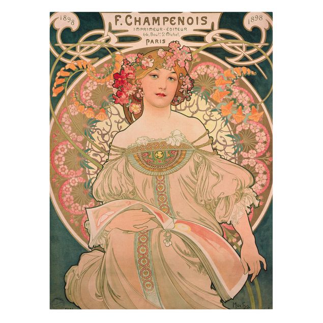 Wandbilder Floral Alfons Mucha - Plakat für F. Champenois