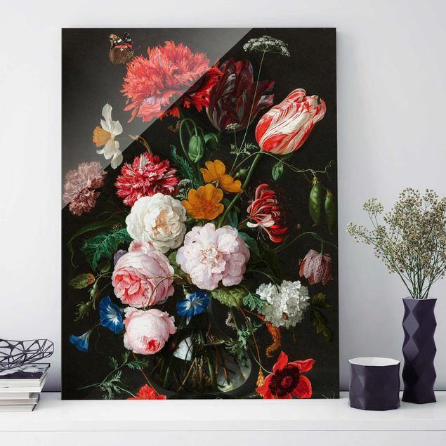 Bilder auf Glas Jan Davidsz de Heem - Stillleben mit Blumen in einer Glasvase