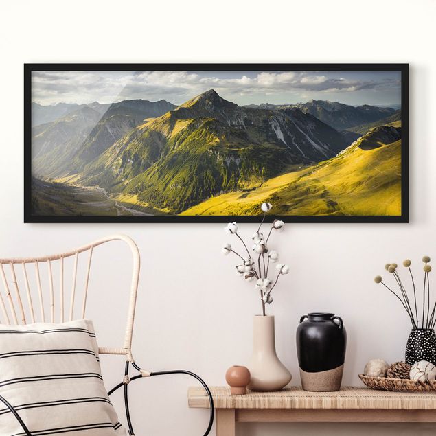 Wandbilder Berge Berge und Tal der Lechtaler Alpen in Tirol
