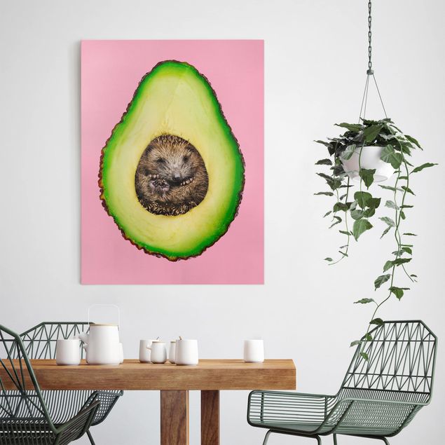 Wandbilder Früchte Avocado mit Igel