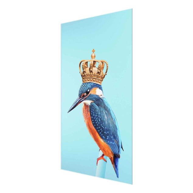 Wandbilder Blau Eisvogel mit Krone