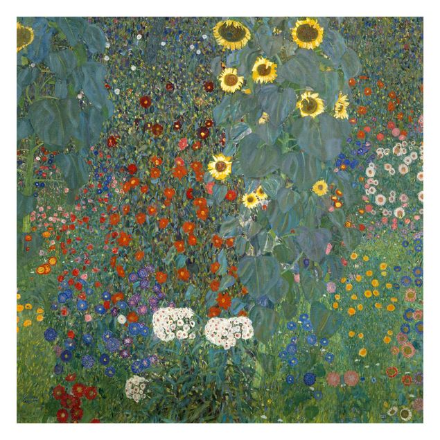 Blumentapete Gustav Klimt - Garten Sonnenblumen
