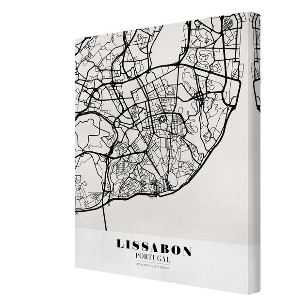 schöne Bilder Stadtplan Lissabon - Klassik